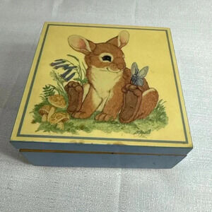 Bunny Rabbit Music Jewelry Box LK‎ POWELL Vintage 80s ***Please see pics***